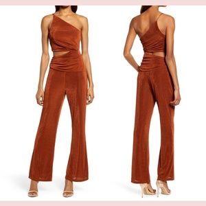 NEW MISHA‎ Collection [ 6 ] Evelia One Shoulder Jumpsuit Pantsuit in Copper